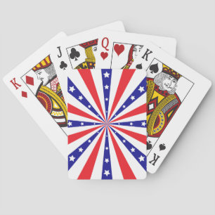 Patriotic Sun Burst Playing Cards