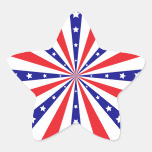 Patriotic Sun Burst Star Sticker