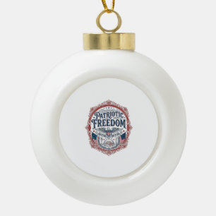Patriotic Sunday Brunch Vector Graphic Tee_1 Ceramic Ball Christmas Ornament