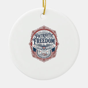 Patriotic Sunday Brunch Vector Graphic Tee_1 Ceramic Ornament