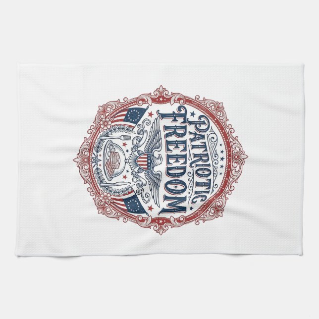 Patriotic Sunday Brunch Vector Graphic Tee_1 Kitchen Towel (Horizontal)