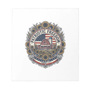 Patriotic Sunflower Farm Vector Graphic Tee_1 Notepad