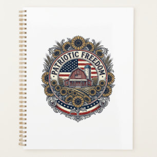 Patriotic Sunflower Farm Vector Graphic Tee_1 Planner