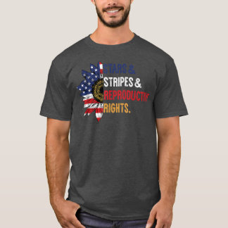 Patriotic Sunflower USA Stars Stripes Reproductive T-Shirt