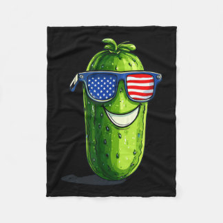 Patriotic Sungles Pickle Costume For Funny Pickles Fleece Blanket
