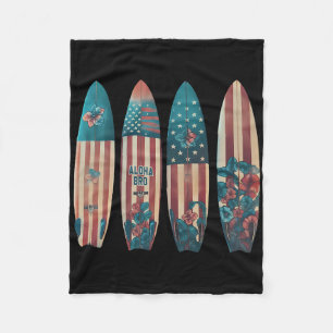 Patriotic Surfboards Surfing Surfboarder Surfer 4t Fleece Blanket