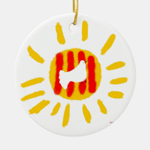 Patriotic Symbol, Catalonia freedom sun Ceramic Ornament