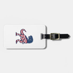 Patriotic T-Rex American Flag Dinosaur Design_1 Luggage Tag