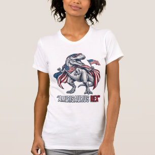 Patriotic T-Rex Amerisaurus Rex White Shirt Design