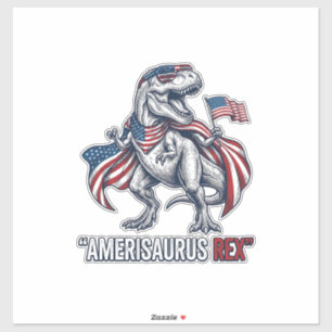 Patriotic T-Rex Amerisaurus Rex White Shirt Design