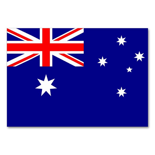 Patriotic table card with Flag of Australia (Back)