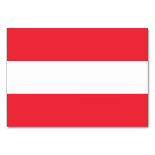 Patriotic table card with Flag of Austria