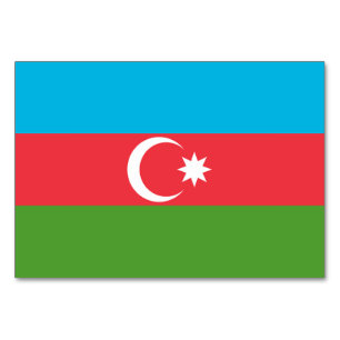 Patriotic table card with Flag of Azerbaijan