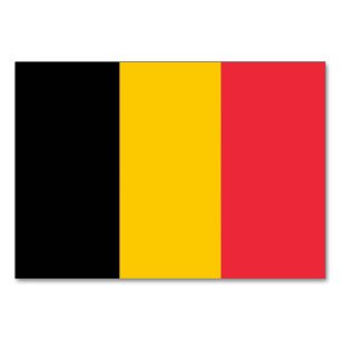 Patriotic table card with Flag of Belgium
