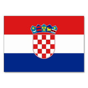 Patriotic table card with Flag of Croatia