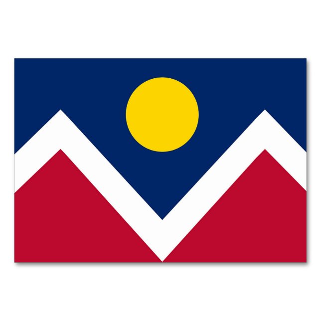 Patriotic table card with Flag of Denver, Colorado (Front)