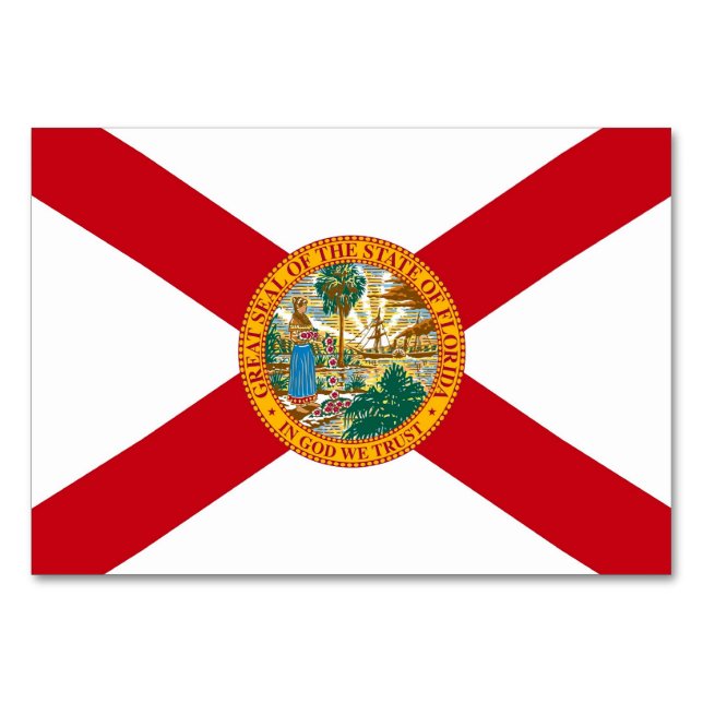 Patriotic table card with Flag of Florida (Front)