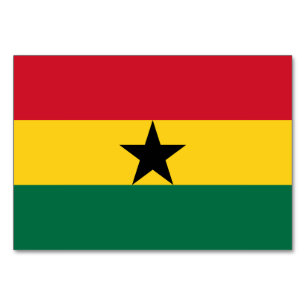 Patriotic table card with Flag of Ghana