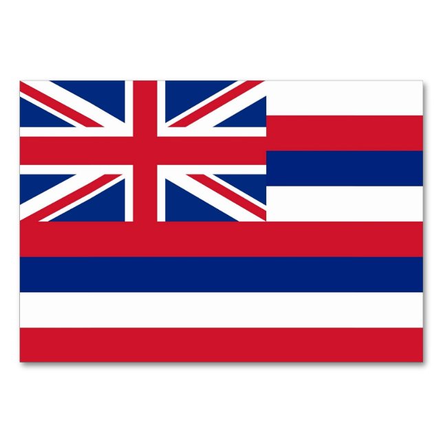 Patriotic table card with Flag of Hawaii (Front)