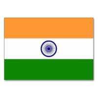 Patriotic table card with Flag of India