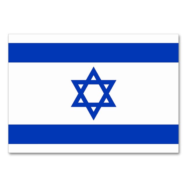 Patriotic table card with Flag of Israel (Back)