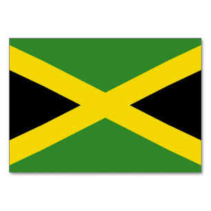 Patriotic table card with Flag of Jamaica
