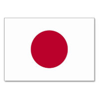 Patriotic table card with Flag of Japan