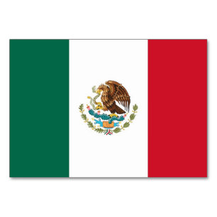 Patriotic table card with Flag of Mexico
