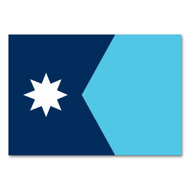 Patriotic table card with Flag of Minnesota, USA (Front)