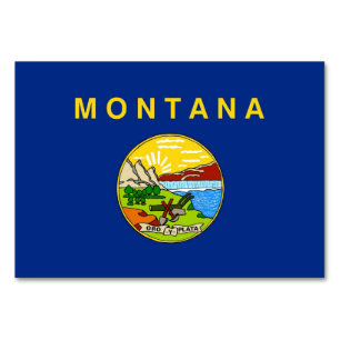 Patriotic table card with Flag of Montana