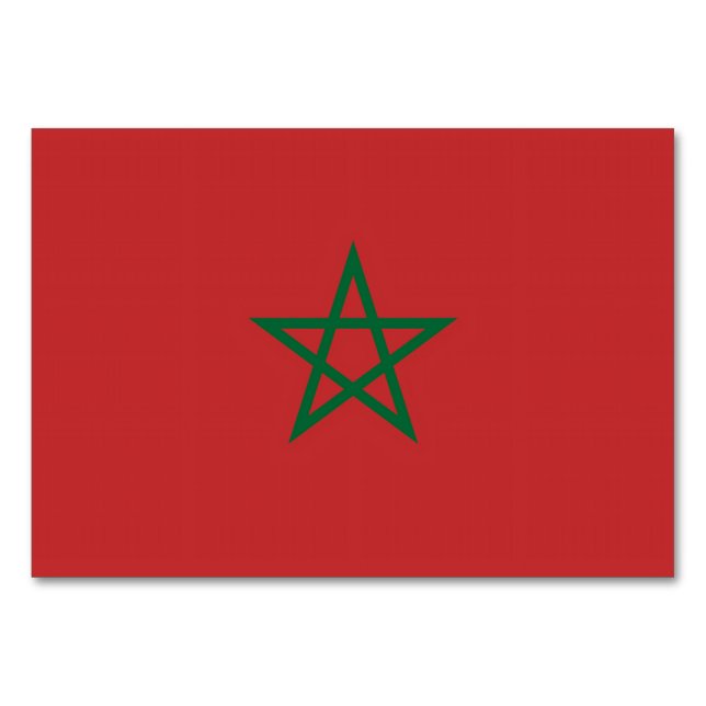 Patriotic table card with Flag of Morocco (Front)