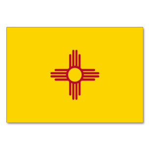 Patriotic table card with Flag of New Mexico