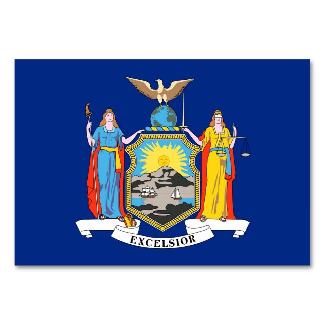 Patriotic table card with Flag of New York (Back)