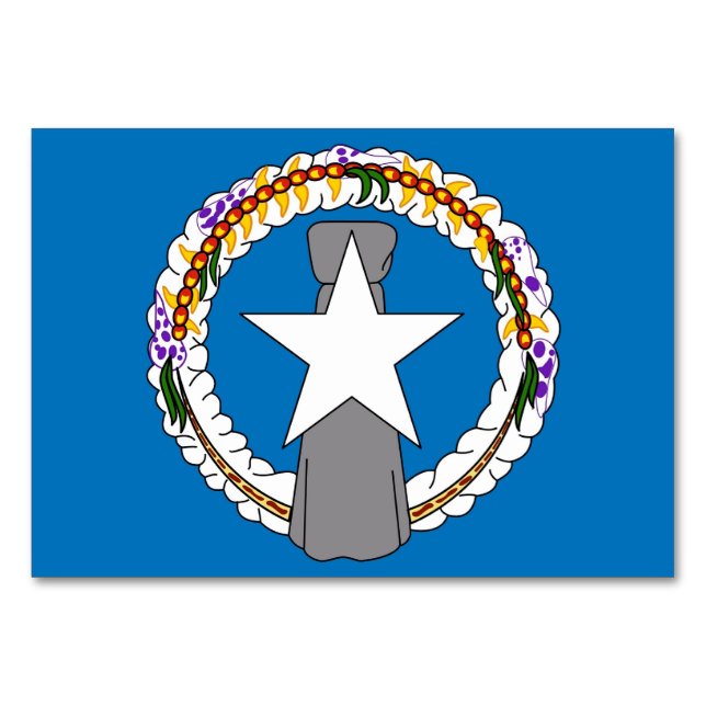 Patriotic table card with Flag of Northern Mariana (Back)