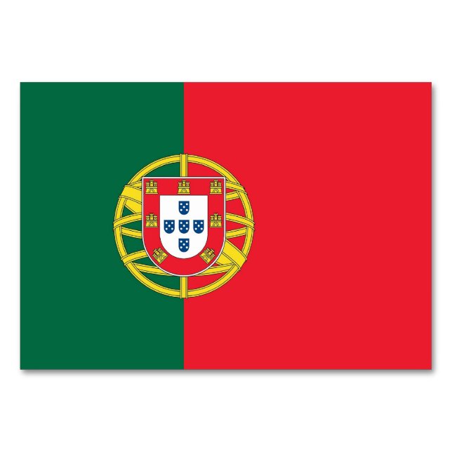 Patriotic table card with Flag of Portugal (Back)