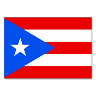 Patriotic table card with Flag of Puerto Rico