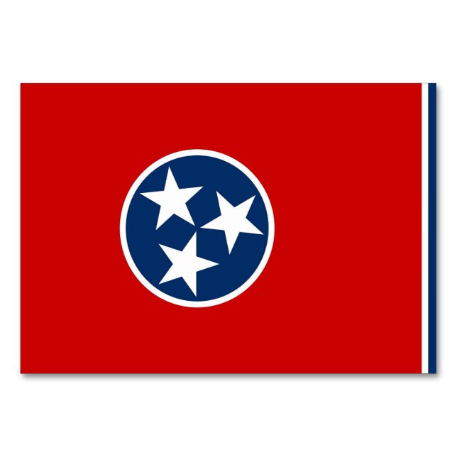 Patriotic table card with Flag of Tennessee (Front)