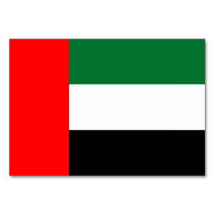 Patriotic table card with Flag of UAE