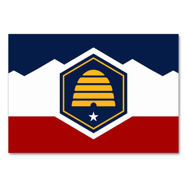 Patriotic table card with Flag of Utah, USA (Front)