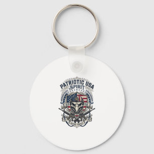 Patriotic Tactical Eagle Skull Military Inspired S Keychain