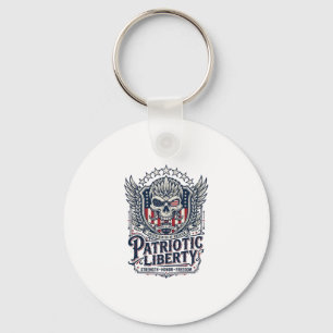 Patriotic Tactical Eagle Skull Military Inspired S Keychain