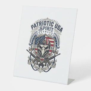 Patriotic Tactical Eagle Skull Military Inspired S Pedestal Sign