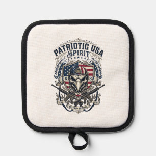 Patriotic Tactical Eagle Skull Military Inspired S Pot Holder
