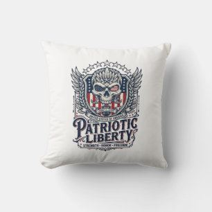 Patriotic Tactical Eagle Skull Military Inspired S Throw Pillow