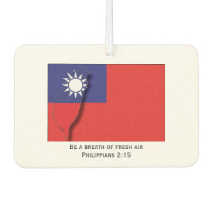 Patriotic TAIWAN FLAG   Taiwanese Map Outline Air Freshener