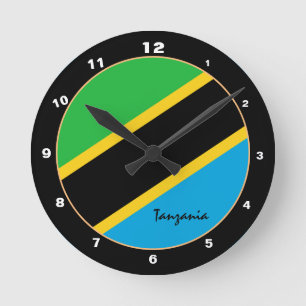 Patriotic Tanzania Flag, Tanzania Home / design Round Clock