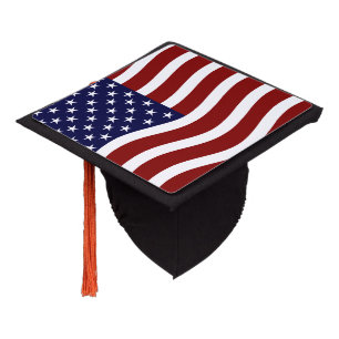 Patriotic Tassel USA Flag Graduation Style Cap Topper