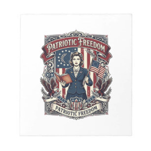 Patriotic Teacher Vector Graphic Tee_1 Notepad