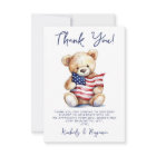 Patriotic Teddy Bear Red White Blue Baby Shower