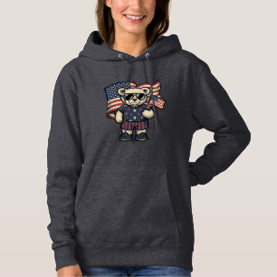 Patriotic Teddy Bear Vintage Engraving Shirt Desig